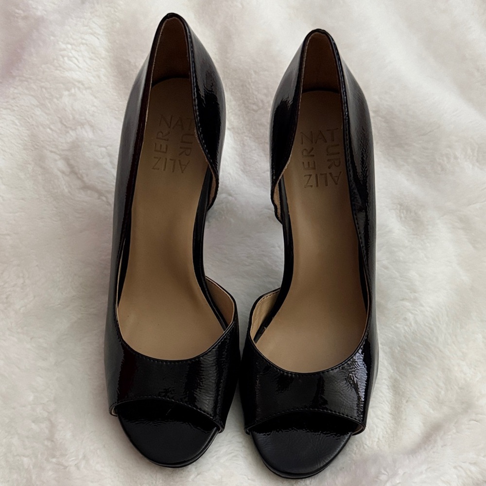 Naturalizer Black Patent Peep Toe Heels